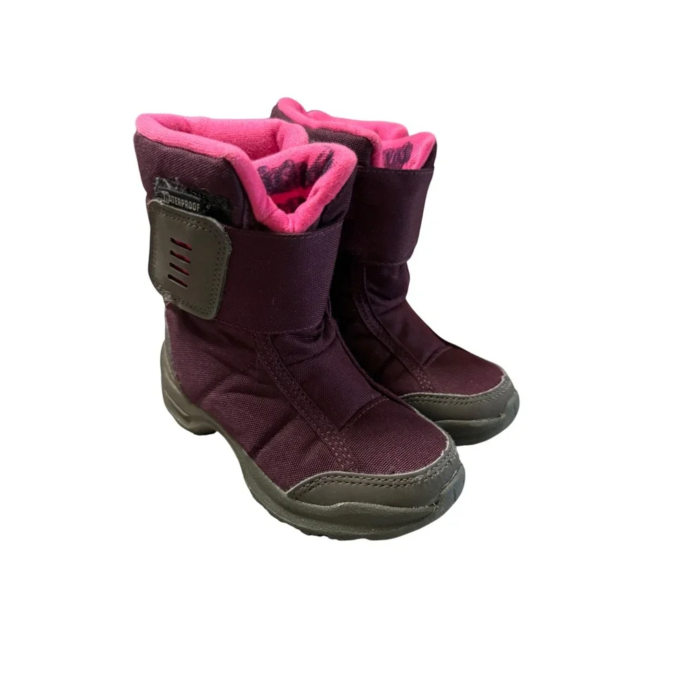 Essensole Quechua Size 27 10.5 US Waterproof Snow Boots Girl Purple Slip On